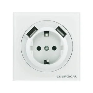 Prise avec terre +2 USB DIAA Glass