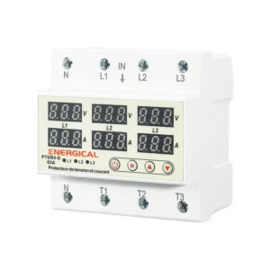 Protecteur de tension et courant réglable triphasé domestique PTDR4-D 63A