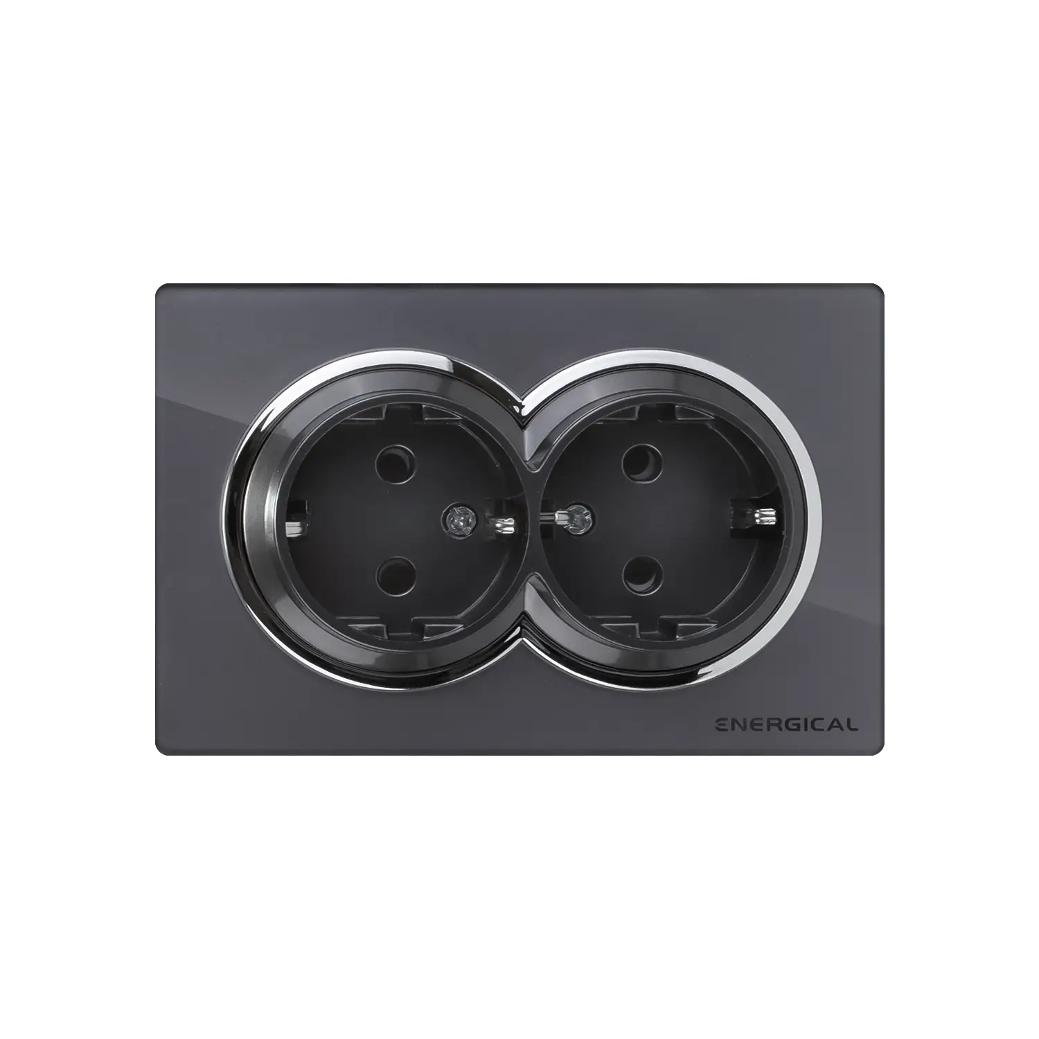 Prise double avec terre DIAA Glass Gris
